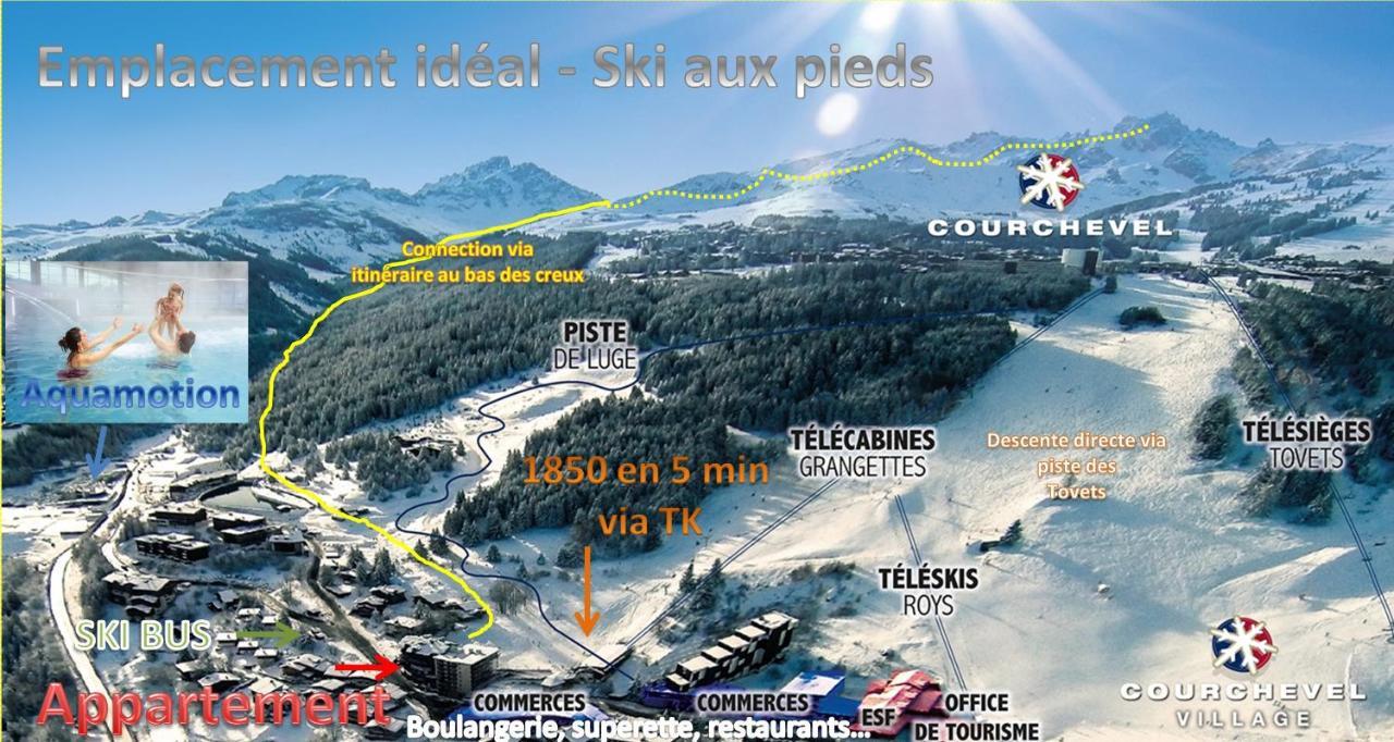 Courchevel 1550 - Veritable Ski Aux Pieds - Appartement Les Tovets T2 - 47M2 - 4P المظهر الخارجي الصورة